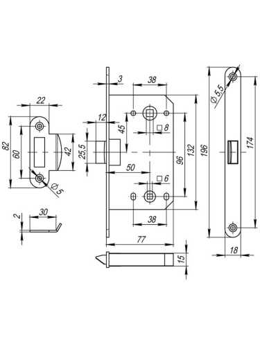 Ручка дверная Armadillo (Армадилло) межкомнатная R.LD54.Libra26 (Libra LD26) SG/GP-4 матовое золото/золото  Набор 7