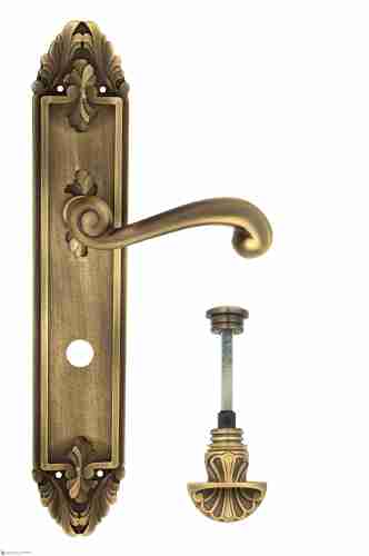 Дверная ручка Venezia "CARNEVALE" WC-4 на планке PL90 матовая бронза