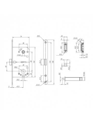 Замок дверной магнитный Punto ML85-50 BL (черный)