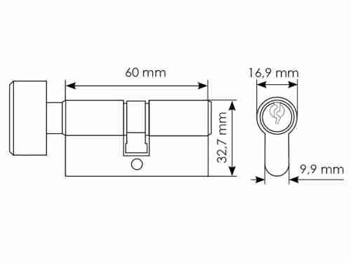 Цилиндр для замка Morelli 60CK W белый
