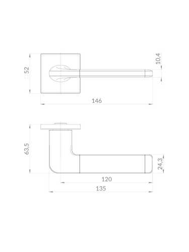 Ручка Punto (Пунто) раздельная K.EST.Q52.AVALON SN-3 матовый никель