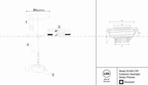 Встраиваемый светодиодный светильник Maytoni Phanton DL303-L7W