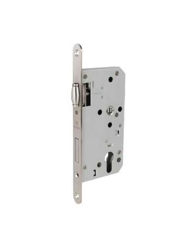 Замок Fuaro (Фуаро) врезной DD.INOX/C-55.72/R с роликовой защелкой (лиц.планка 20 мм)