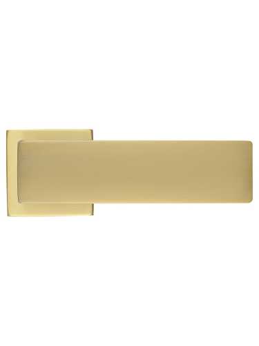 Ручка дверная Morelli Luxury SPACE S5 OSA раздельная на квадратной розетке, цвет матовое золото, ЦАМ