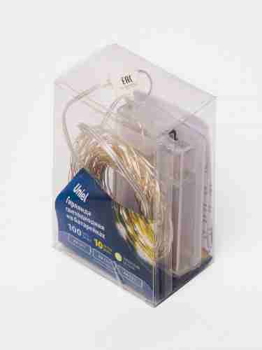 Светодиодная гирлянда Uniel Роса теплый белый ULD-S1000-100/SCB/3AA Warm White IP20 Dew UL-00005482