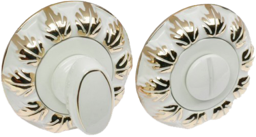 Завертка к ручкам RENZ INBK 10 W/GP белый/латунь блестящая