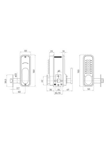Замок Ajax (Аякс) накладной кодовый RIM-200 code BL черный