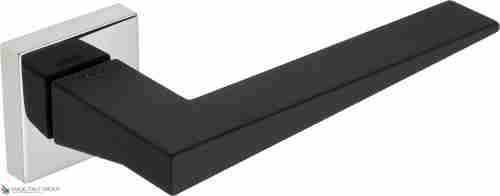 Дверная ручка Venezia Unique "PHILIP" полированный хром / черный (мягкое покрытие)