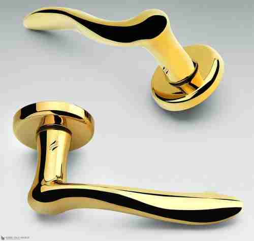 Дверная ручка на круглом основании COLOMBO Peter ID11RSB-OL полированная латунь