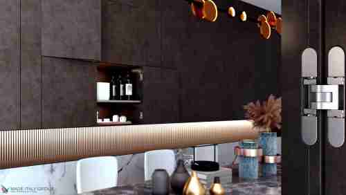 Kubica 6100 20.BR DXSX петля скрытая мебельная ЧЕРНАЯ универсальная (14 kg)