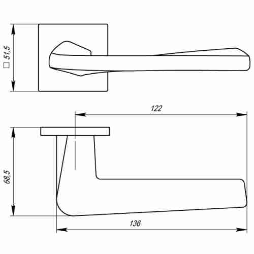 Комплект на 4 двери - Ручка дверная межкомнатная Armadillo TORSO USS SN-3 матовый никель