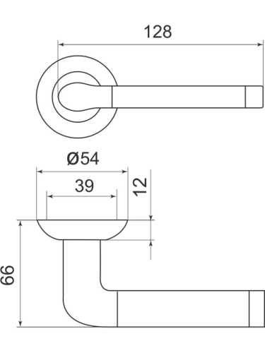 Ручка дверная межкомнатная Armadillo R.LD54.Stella SN/CP-3 матовый никель/хром с Бесшумным замком Fuaro и Петлями Fuaro