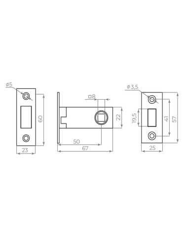 Защелка Ajax (Аякс) врезная MAGNLN50-8 GR графит