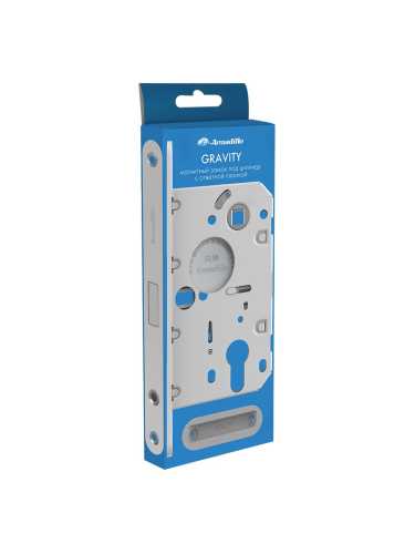 Замок межкомнатный магнитный под цилиндр с ответной планкой GRAVITY G02.196.50.85 CP хром