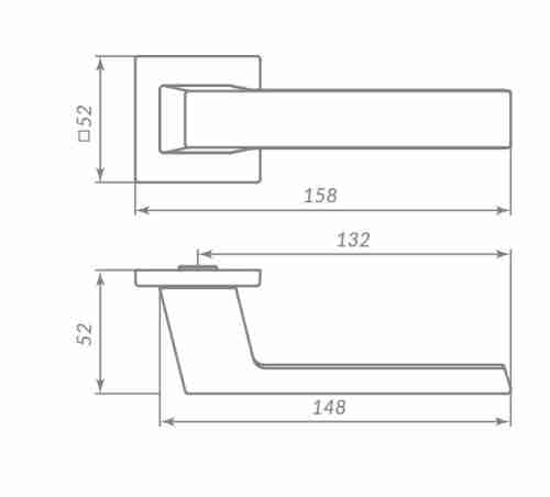 Ручка Punto (Пунто) раздельная K.ARC.Q52.DIPLOMAT СP-8 хром