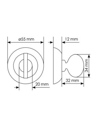Завертка сантехническая Morelli MH-WC-CLP W/PC круглая цвет белая эмаль/хром