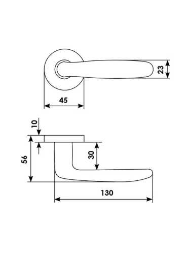 Ручка дверная Morelli Luxury IMOLA R3-E NIS на круглой розетке, цвет - матовый никель