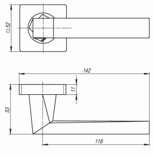 Комплект на 3 двери - Ручка дверная межкомнатная Armadillo Corsica SQ003-21SN-3 матовый никель