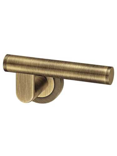 Ручка дверная Morelli Luxury TELESCOPE R2 OBR раздельная на круглой розетке, цвет кофе, латунь