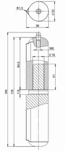 Петля приварная TRUDO D32x180SM с масленкой