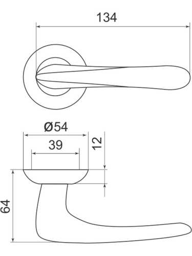 Ручка дверная Armadillo (Армадилло) межкомнатная R.LD54.Pava (Pava LD42) SN/CP-3 матовый никель/хром  Набор 9