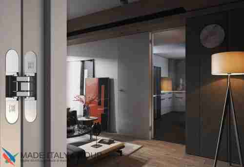 Kubica K8000 ATOMIKA DXSX, CL петля скрытая универсальная ПОЛИРОВАННЫЙ ХРОМ (60 kg)