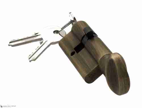 Цилиндровый механизм ключ-вертушка Venezia 25/10/35 матовая бронза