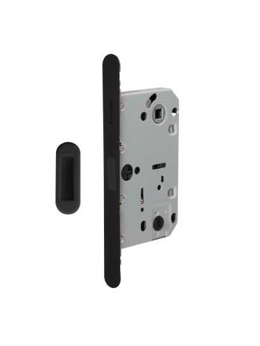 Замок дверной магнитный Armadillo (Армадилло) WC с ответной планкой GRAVITY.PRO G01.196.50.96 BL черный