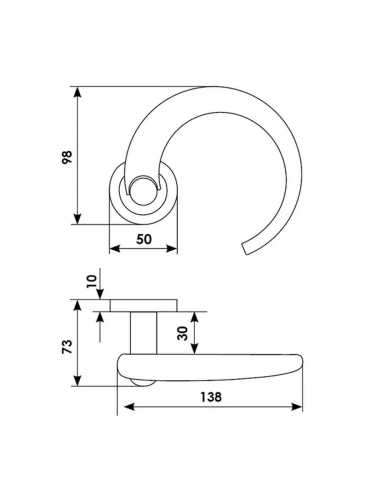 Ручка дверная Morelli Luxury LANGOUST R2 OSA раздельная на круглой розетке, цвет матовое золото, латунь