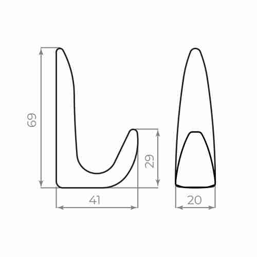 Крючок Ajax (Аякс) настенный MB-LM/K-002 CP хром