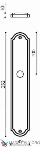 Дверная ручка Venezia "MONTE CRISTO" на планке PL02 античная бронза