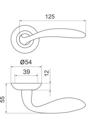 Комплект: Ручки Armadillo Virgo LD57-1SN/CP-3 + Завертка BK6.R.LD54 SN/CP-3 матовый никель/хром