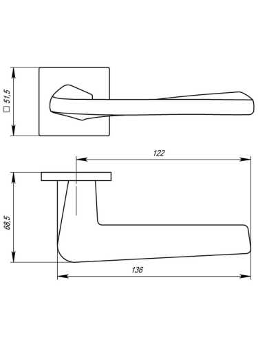 Ручка дверная Armadillo (Армадилло) межкомнатная K.USS52.TORSO (TORSO USS) MWSC-33 итальянский тисненый  Набор 9