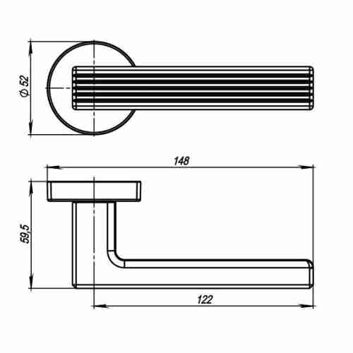 Комплект на 3 двери - Ручка дверная межкомнатная Armadillo Urban Line URB6 BPVD-77 вороненый никель