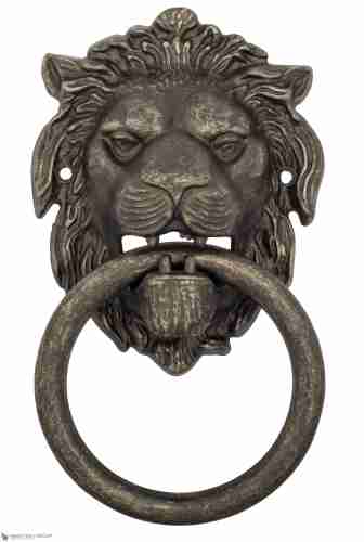 Дверная стучалка Venezia "LEONE" 190x110 античное серебро