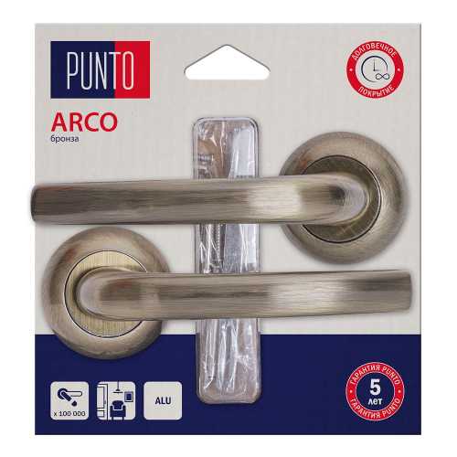 Ручка дверная межкомнатная Punto (Пунто) LM/A R.TL54.ARCO/HD ABG-6 бронза