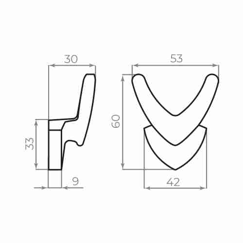 Крючок Ajax (Аякс) настенный MB-LM/K-003 BL черный