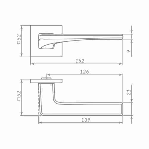 Ручка Punto (Пунто) раздельная K.ARC.Q52.ELEN CP-8 хром