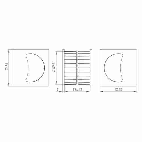 Ручка для раздвижных дверей SH.QUADRO55.010 BL-26 черный