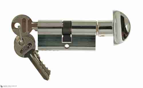 Цилиндровый механизм ключ-вертушка Venezia 25/10/35 полированный хром