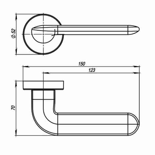 Комплект на 4 двери - Ручка дверная межкомнатная Armadillo Urban Excalibur URB4 СР-8 хром
