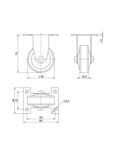 Опора Ajax (Аякс) колесная прямоходная с площадкой WL/BN-50R/100 kg резина
