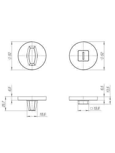 Ручка дверная Fuaro (Фуаро) межкомнатная R.SLR52.PRIZMA SSC-16 сатинированный хром  Набор 4
