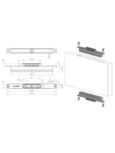 Комплект Armadillo (Армадилло) для маятниковых дверей Pivot.150.FIX