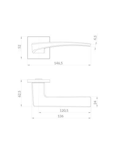 Ручка Punto (Пунто) раздельная K.EST.Q52.SHARM SSC-16 сатинированный хром