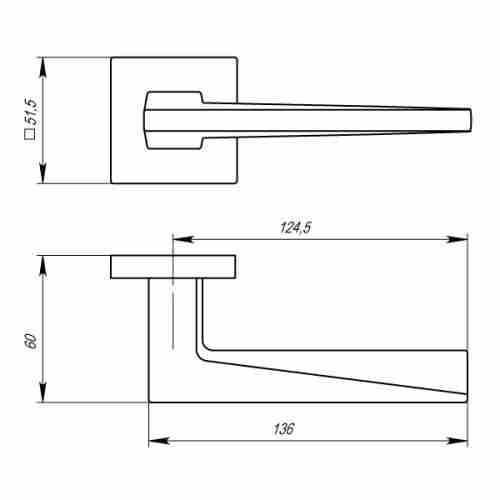 Комплект на 2 двери - Ручка дверная межкомнатная Armadillo MORI USS BL-26 черный