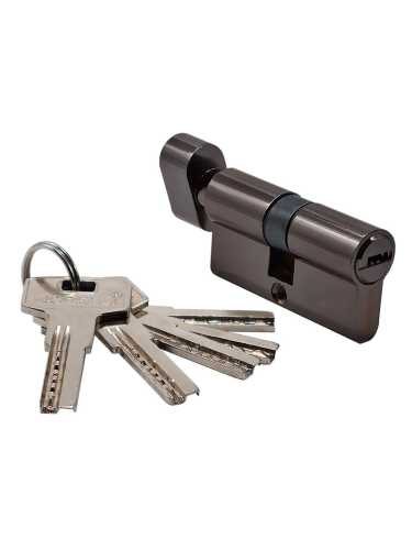 Ключевой цилиндр высокой секретности Morelli HS 60CK BN с заверткой (60мм 25+10+25), цвет - черный никель