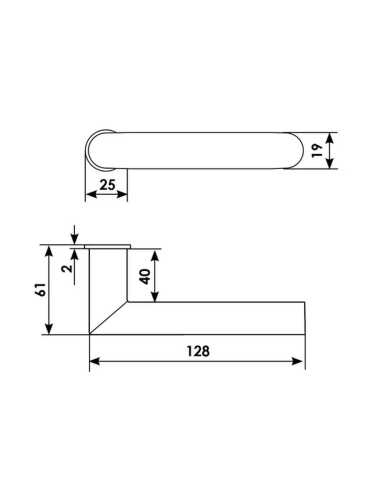 Ручка дверная Morelli Luxury VOSTOK1-RM CSA раздельная без розетки, цвет мат. хром, ЦАМ