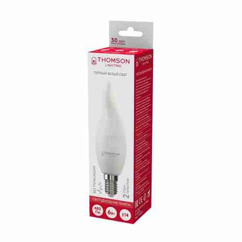 Лампа светодиодная Thomson E14 6W 3000K свеча на ветру матовая TH-B2025
