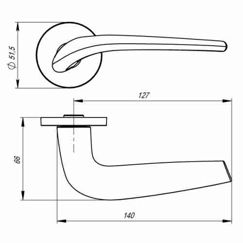 Комплект на 2 двери - Ручки дверные межкомнатные Armadillo TWIN URS AB-7 бронза